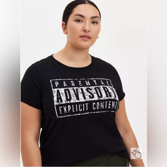 Torrid Classic Fit - Parental Advisory Black Crew Tee. - Picture 1 of 5